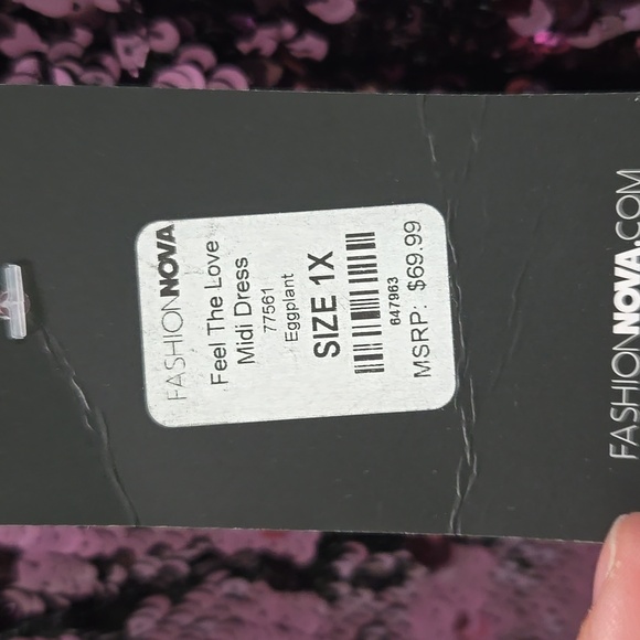 Fashion Nova dress dark purple sequins - Picture 3 of 5